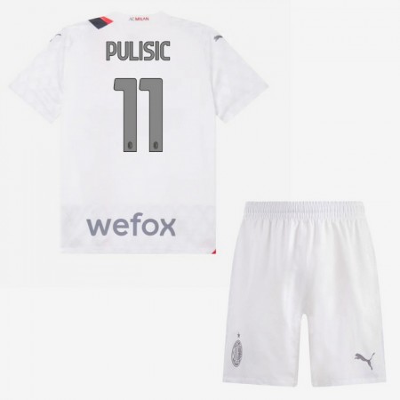 Fotbalový Komplet AC Milán Pulisic 11 Dětské Venkovní 2023-24 Krátký Rukáv (+ trenýrky)